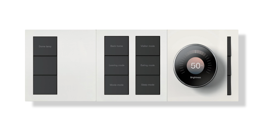 Obliq D1 Group rotary controls in white