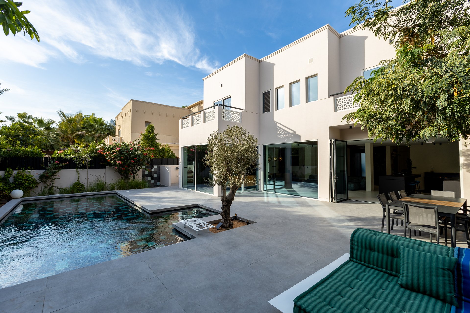 Exterior with automated pool and landscape lighting